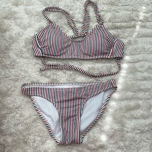 Xhilaration Striped Seersucker Bikini Set